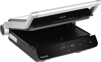 Grill electric ECG FORZA 5200 Fuego 2000W 80-230 ° C 2 termostate cronometru deschidere 180° capac din otel inoxidabil 