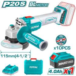 Polizor unghiular TOTAL Industrial Li-Ion 20V 115mm INCLUDE acumulator si incarcator 