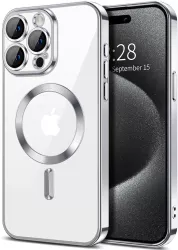 Husa pentru iPhone 15 Pro - Techsuit Luxury Crystal MagSafe - Silver 