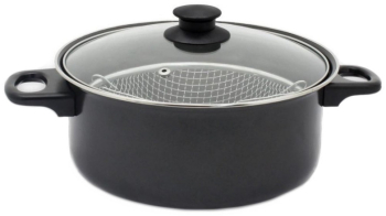 Oala cu cos de prajit Rosberg R51213A 24 cm 4 litri Negru 