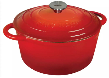 Oala din fonta Kinghoff KH 1614 2 4 litri 21 cm emailata cu inductie rosu 