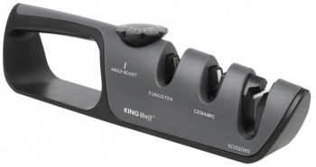 Ascutitor pentru cutite si foarfece - unghi reglabil Kinghoff KH 1636 Ascutire aspra/fina 14-24 grade Gri