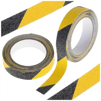 Banda de protectie Anti-Alunecare autoadeziva culoare Negru-Galben dimensiune 5m x 2 5cm 