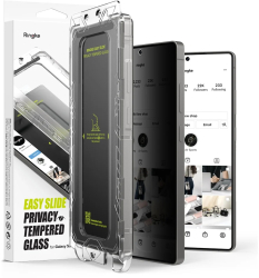 Folie pentru Samsung Galaxy S25 Ultra set 2 - Ringke Easy Slide Privacy Tempered Glass - Black 