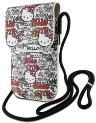 Geanta Crossbody - Hello Kitty Leather Tags Graffiti Cord HKOWBHDGPTE - Beige 