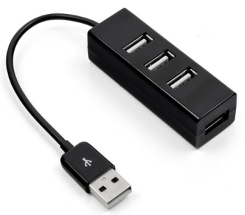 Hub extern negru cu 4 porturi USB 2.0 