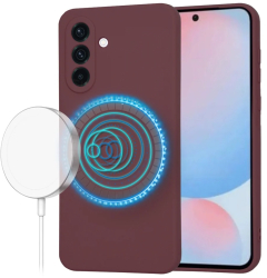 Husa pentru Samsung Galaxy A56 5G - Techsuit SoftFlex MagSafe - Plum Red 