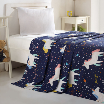Pilota Top Eponj Home 143EPJ5958 100 bumbac 160x323 cm Unicorni Bleumarin