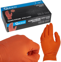 Manusi de protectie din nitril Solid Grip portocaliu marimea S 50 bucati Geko G75201-S 
