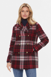 Palton Tommy Hilfiger cu doua randuri de nasturi si model in carouri Multicolor M INTL 