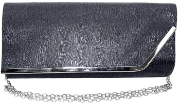 Geanta dama tip plic de seara ocazii si petreceri Negru relief 26 x 12 cm Magrot 25019 
