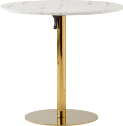 Masa dining marmura deschisa / crom gold - auriu diametru 80 cm LAMONT Sani 80 x 75 cm 