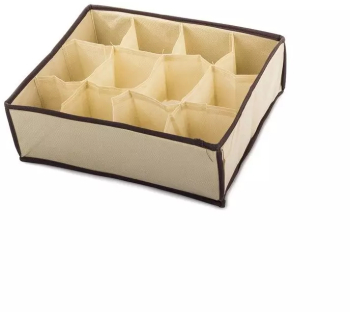 Organizator pentru sosete si lenjerie intima 12 compartimente Gonga® Crem 