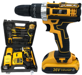 Trusa Bormasina APF® 36V cu 2X acumulator si incarcator + 30 Accesorii 