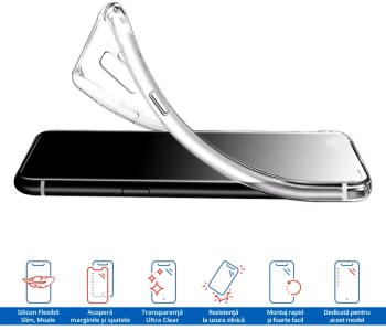 Husa iSlim pentru Samsung Note 10 Lite - silicon clear ultraslim 0.5mm iShield - Transparenta 