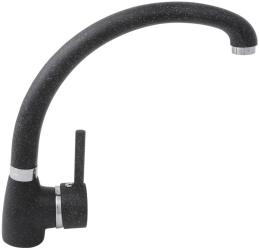 Baterie de bucatarie tip gat de lebada BLACK4A finisaj granit negru 