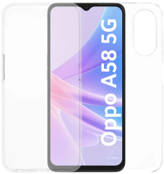 Husa integrala pentru Oppo A58 5G Full Body protectie Fata si Spate din silicon si plastic Hard Shell 360 Transparenta 
