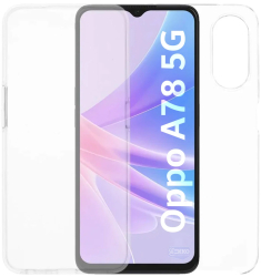Husa integrala pentru Oppo A78 5G Full Body protectie Fata si Spate din silicon si plastic Hard Shell 360 Transparenta 