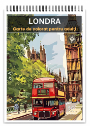 Carte de colorat pentru adulti Anglia - Londra 50 Ilustratii Antistres pentru Relaxare 100 pagini 2024/2025 