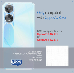 Husa pentru Oppo A78 5G din silicon gel Clear Ultrasubtire 0.33mm Gekko Transparenta 