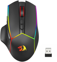 Mouse gaming Redragon Axe Pro bluetooth wireless cu fir iluminare RGB Negru 