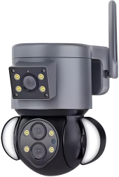 Camera Securitate Wireless goBERA® 4MP + 4MP Super HD Zoom Optic 10X PTZ Bullet Lentile Duale Monitorizare Avansata Miscare si Aud 