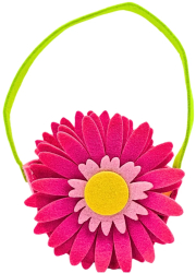 Cosulet decorativ pentru Paste din fetru model floricica roz 14 cm 