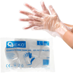 Manusi de protectie transparente HDPE 100 bucati / set Geko G75210 