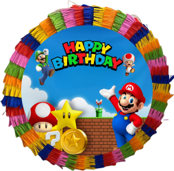 Pinata pentru petreceri 35 cm multicolora model Mario si Luigi 
