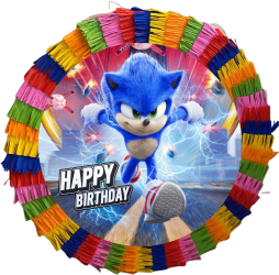 Pinata pentru petreceri 35 cm multicolora model Sonic 3 