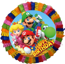 Pinata pentru petreceri 35 cm multicolora model Super Mario Luigi 