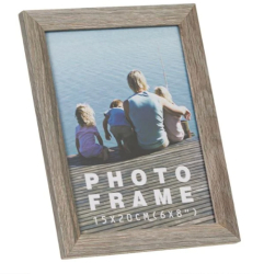 Rama Foto Decorativa cu Aspect din Lemn Gri 15x20cm 