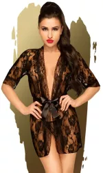 Sweet Retreat - Halat sexy negru S/L 