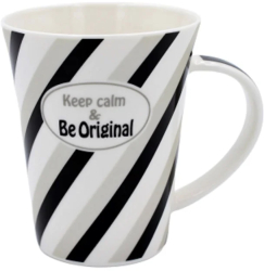 Cana din portelan personalizata cu mesaj & Keep calm and Be Original& 