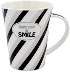 Cana din portelan personalizata cu mesaj & Keep calm and SMILE& 