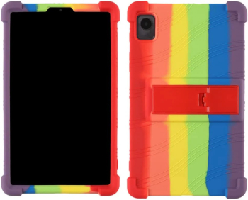 Husa de tip stand Sigloo pentru tableta NOKIA T20 protectie 360 Shockproof din silicon Rainbow 