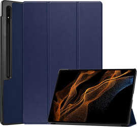 Husa Slim Sigloo Smart Cover Trifold pentru tableta Samsung Galaxy Tab S8 Plus S7 FE S7 Plus 12.4 inch model Dark Blue