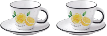 Set portelan 2 cesti si farfurii 120ml Amalfi