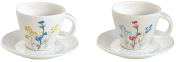 Set portelan 2 cesti si farfurii 120ml Mille Fleurs