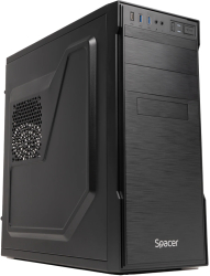 Carcasa SPACER office Middle Tower ATX „APOLLO” sursa 250W (250W for 500 Desktop PC) USB 3.0 x 2 USB Type C x 1 HD Audio negru 