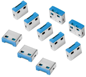 Dispozitiv care blochează accesul la un port USB LogiLink port USB albastru