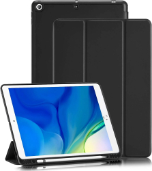 Husa premium Sigloo pentru tableta SAMSUNG GALAXY TAB S8 S7 interior de piele sintetica suport Smart Pen spate din policarbonat Black 
