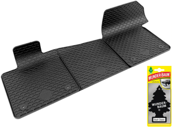Set Covorase Auto Cauciuc Umbrella Pentru Volkswagen T7 2021- 3 Pcs + Odorizant Auto Bradut Wunder-Baum Black Ice 