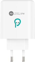 Alimentator retea SPACER Quick Charge 37W 1 x USB Type-C 20W + 1 x USB QC 3.0 18W 2 x USB 2.4A + 1 x USB Type-C 2.4A 