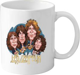 Cana din ceramica haioasa 330 ml alba pentru pasionatii de muzica Led Zeppelin 2 