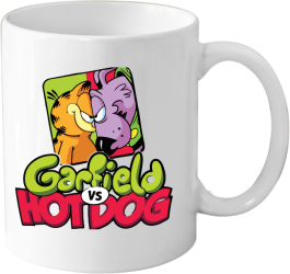 Cana din ceramica haioasa desene animate vechi 330 ml alba tematica Garfield 