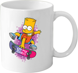 Cana din ceramica haioasa desene animate vechi 330 ml alba tematica The Simpsons 