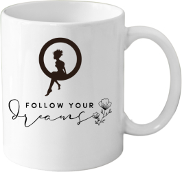 Cana din ceramica haioasa Follow your Dream model motivationa/inspirational 330 ml 