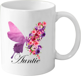Cana din ceramica haioasa pentru matusa familie 330 ml alba 
