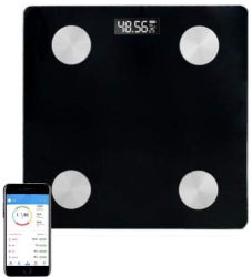 Cantar Electronic Inteligent De Baie SIKS Din Sticla Securizata Maxim 180 Kg Electronic Cu Aplicatie Smart Corporal Digital Iluminat 